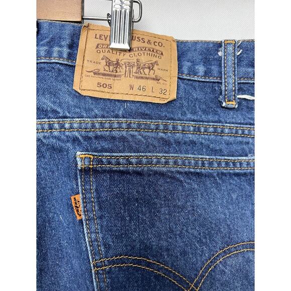 Levis 505 Jeans Mens 46x32 Orange Tab Vintage Made In USA - Picture 5 of 9